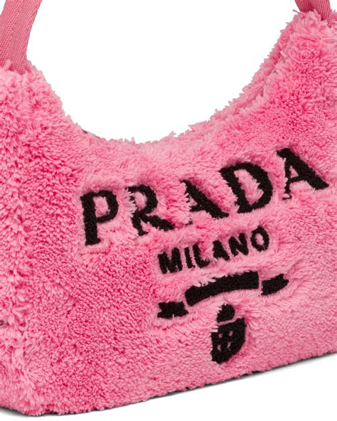 prada terry cloth bag|Petal Pink/black Re.